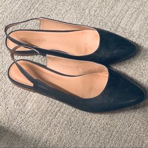 Madewell Margot Slingback Flat Black Leather 6